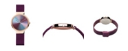 Bering Women's Anniversary Purple Stainless Steel Mesh Strap Watch 31mm